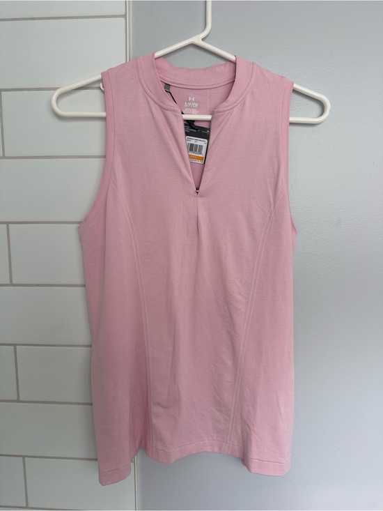 Under Armour Tops - Under Armour Light Pink Sleeveless Zip-Notch Athletic Tank